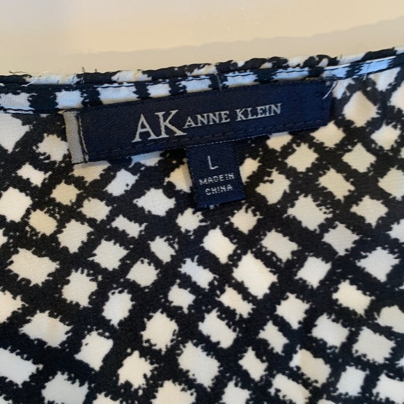 Anne Klein Black and White Lightweight Sleeveless Blouse Top Women’s Large - Picture 7 of 8